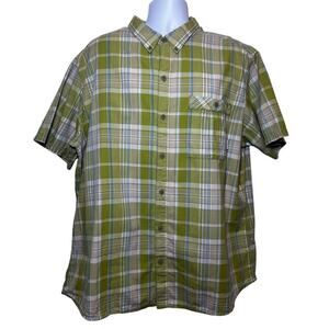 Columbia Plaid Button Down, Green and Blue, XXL